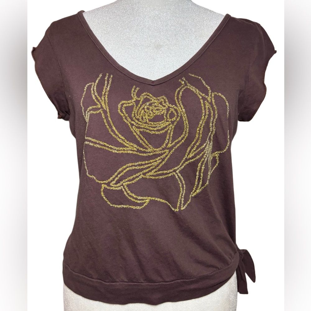 Vintage v-neck beaded shirt